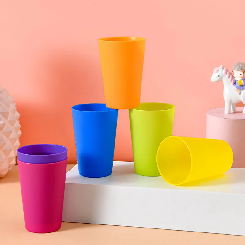 5 Pieces Solid Color Plastic Water Cups, HG0091