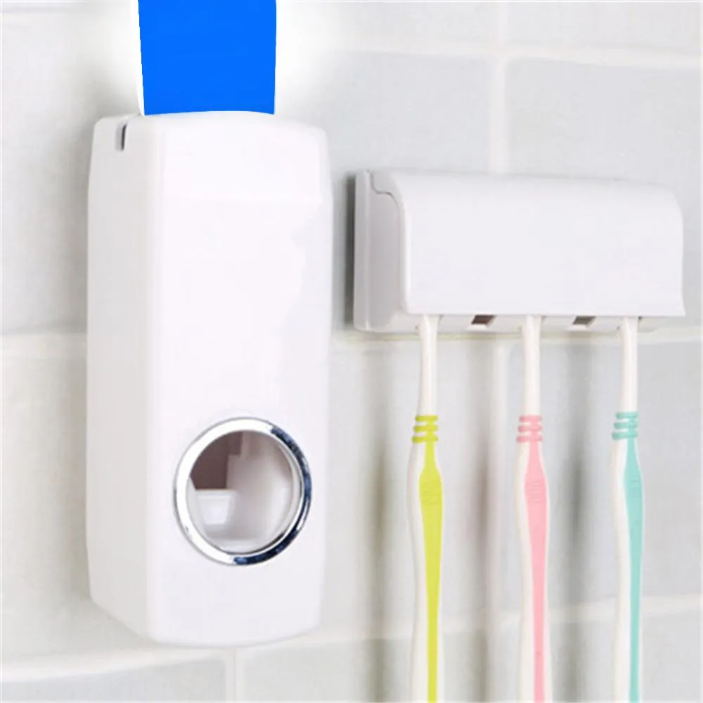 Automatic Toothpaste Dispenser   5 Toothbrush Holder