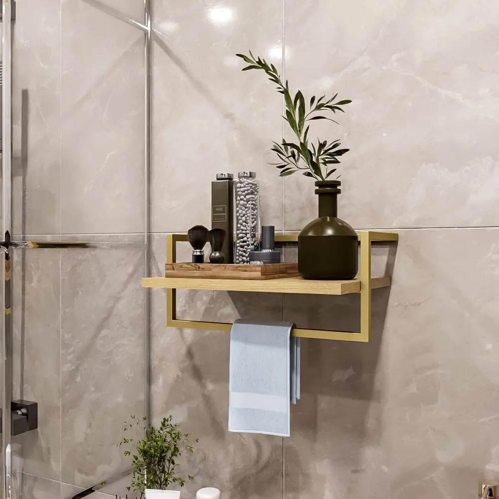 Bathroom Shelf and Towel Holder