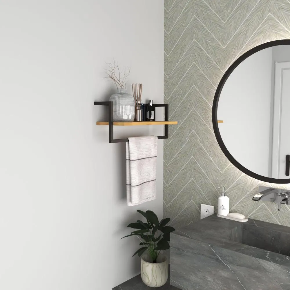 Bathroom Shelf and Towel Holder