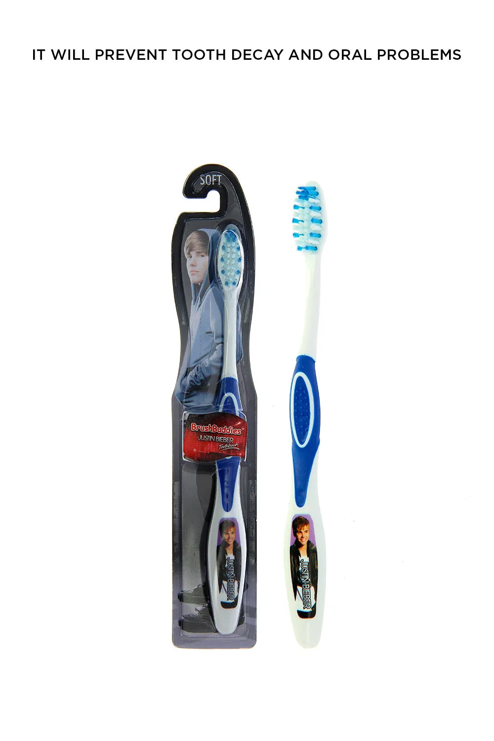 Brush Buddies Justin Bieber Manual Toothbrush-Blue