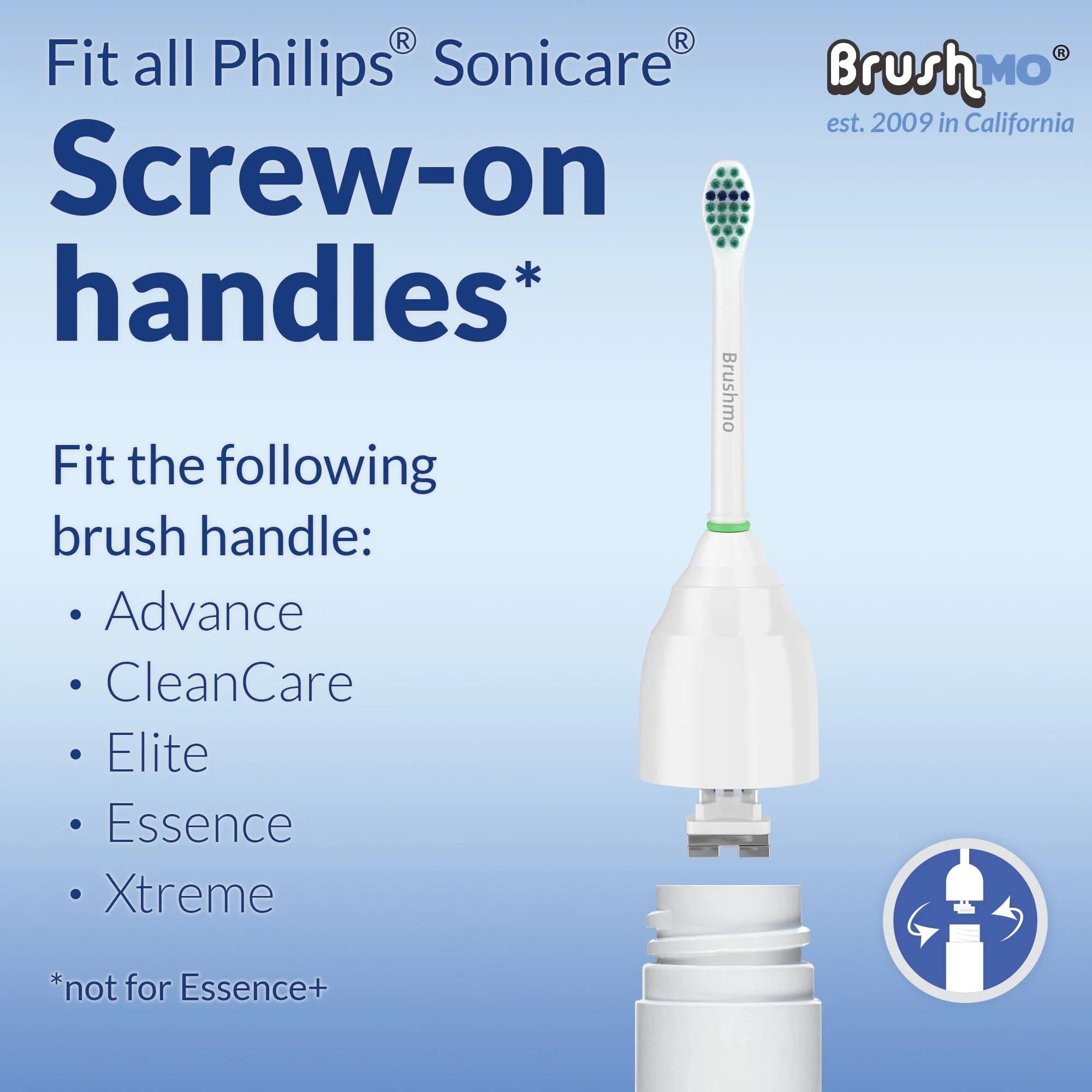 Brushmo Replacement Toothbrush Heads Compatible with Sonicare e-Series HX7012, 6 Pack Compact