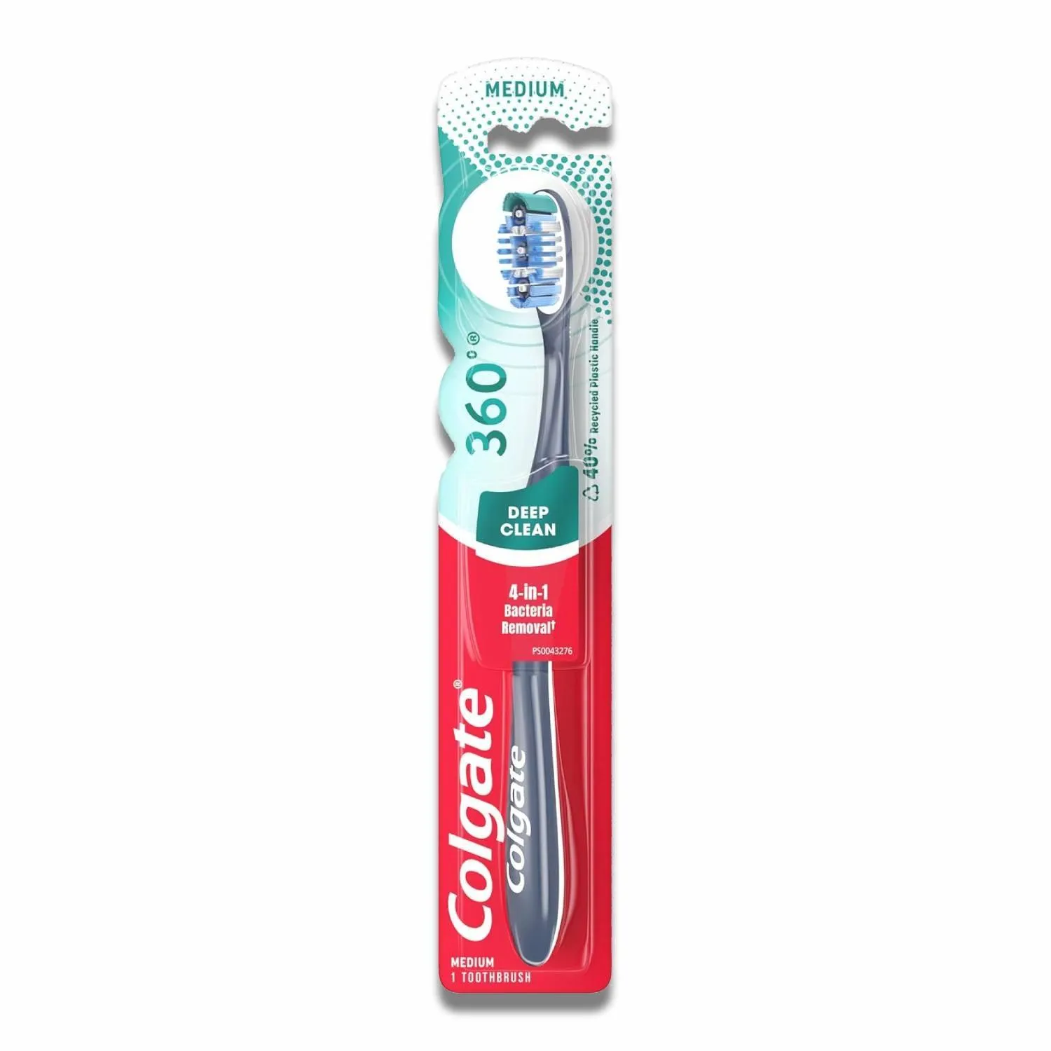 Colgate - 360° Toothbrush with Tongue and Cheek Cleaner, Medium - 72 Pack