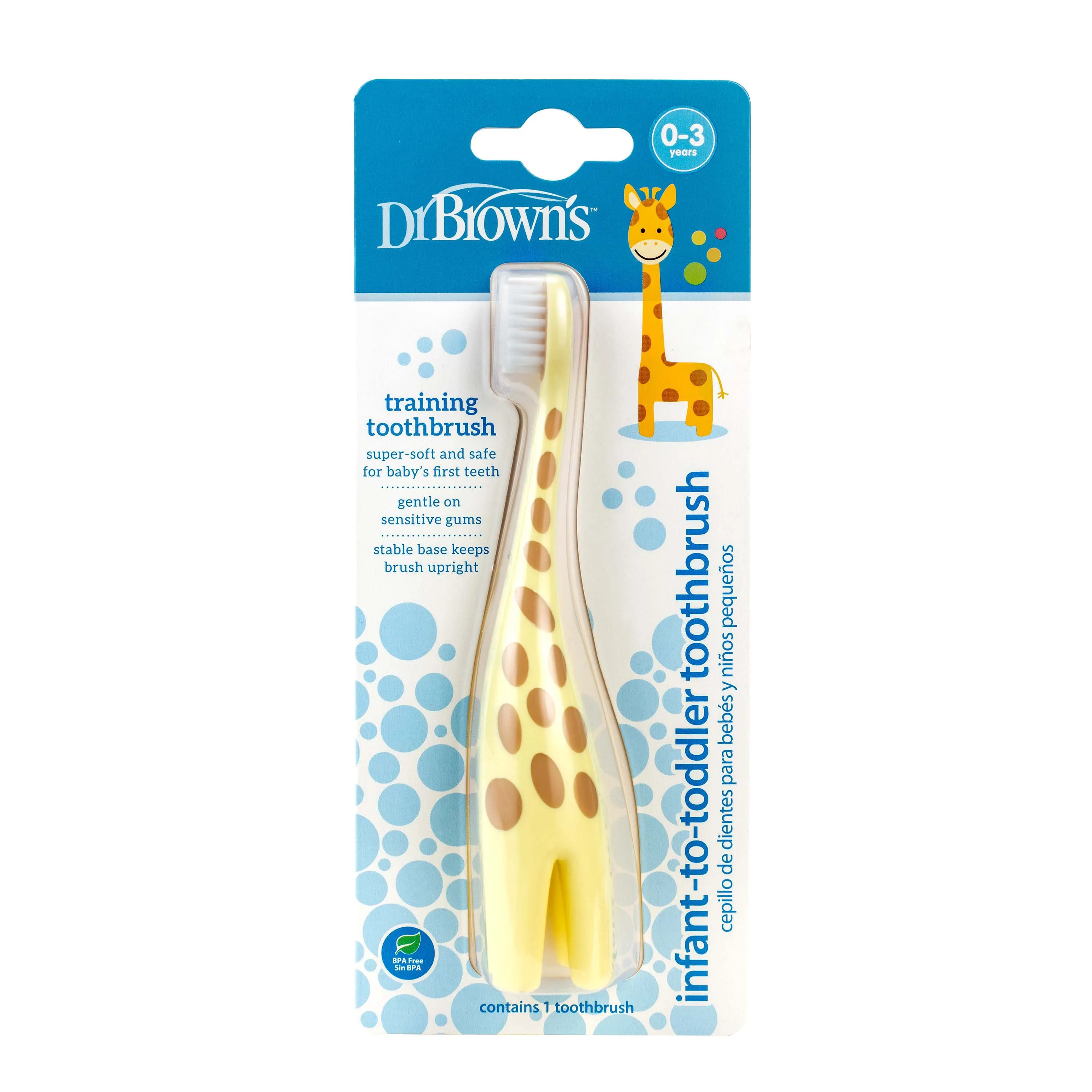 Dr Brown's Infant-To-Toddler Toothbrush Giraffe 0-3 Years