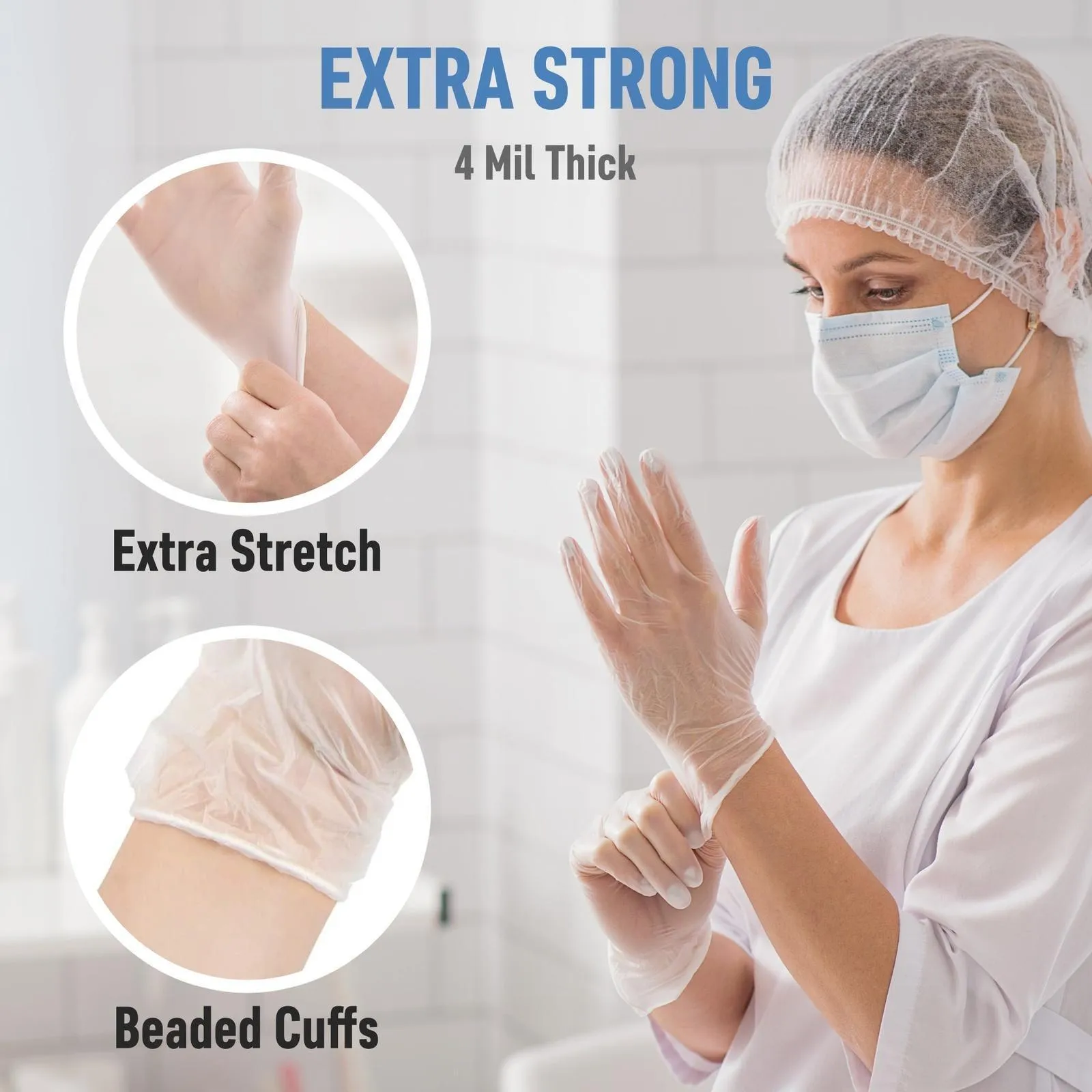 DRE Health Clear Vinyl Gloves - Powder Free