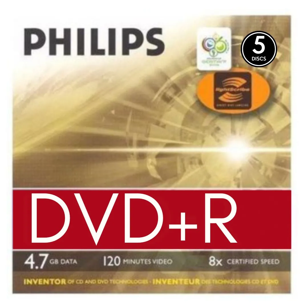 DVD R format with a capacity of 4.7 GB  120 minutes of video