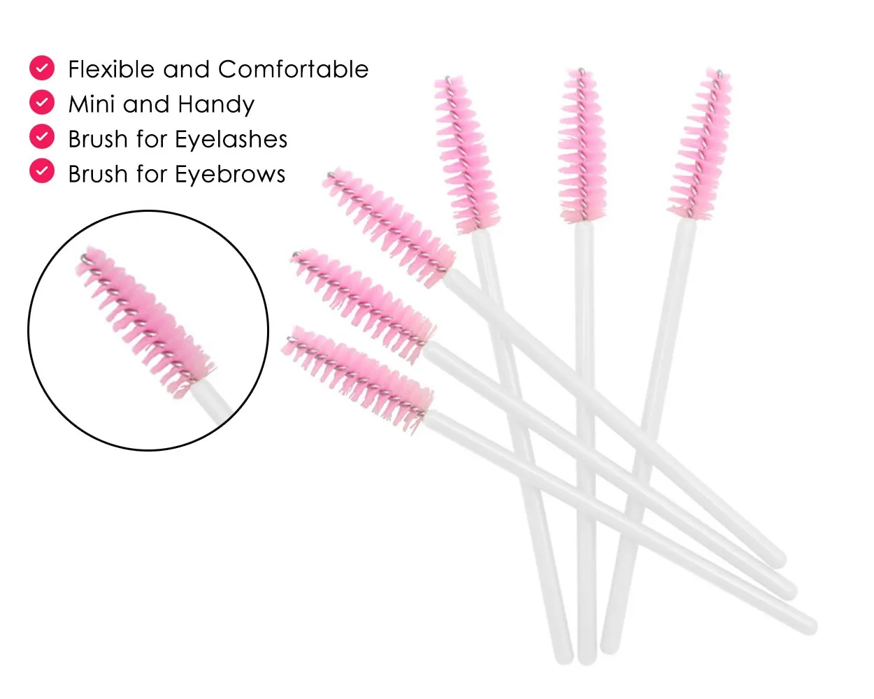 Eyelash Brush 200 Pieces Disposable Mascara Wands for Lash Extensions