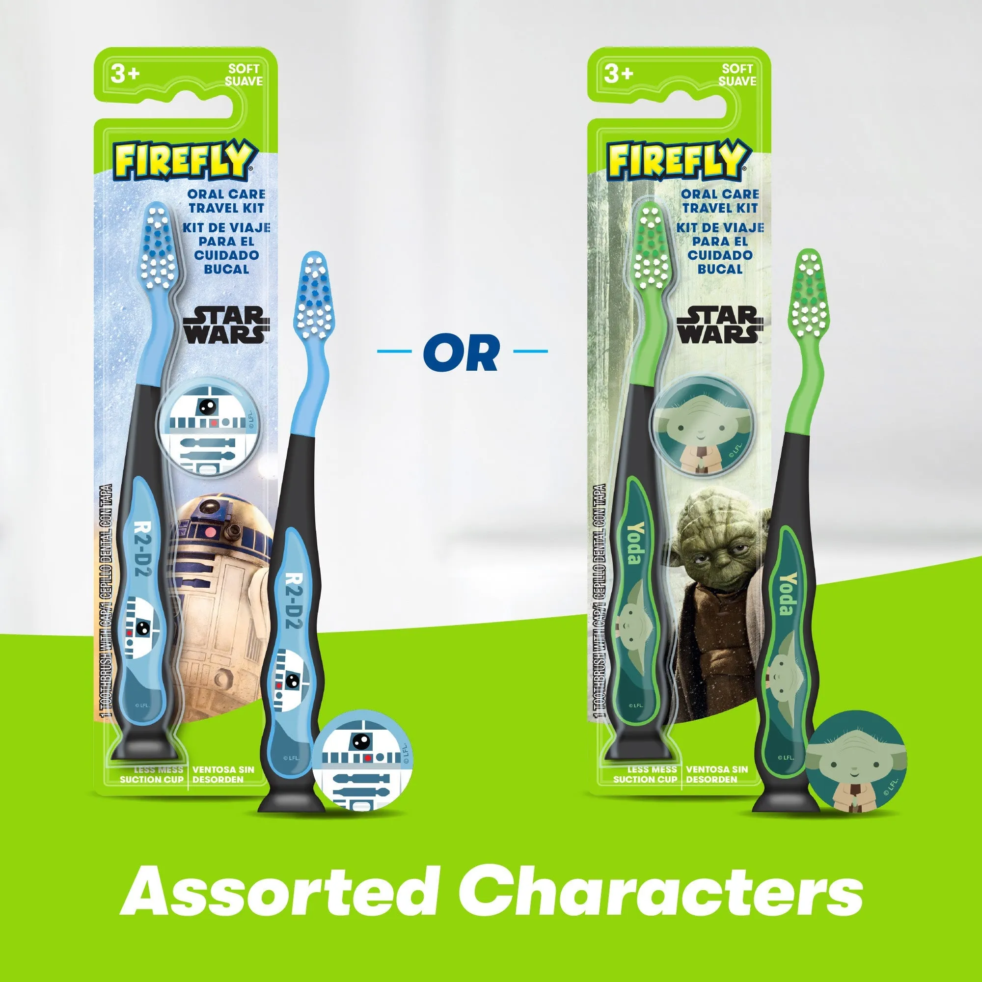 Firefly Kids Star Wars Travel Kit, Soft Bristled Toothbrush, Ages 3 , 1 Count (Character May Vary)