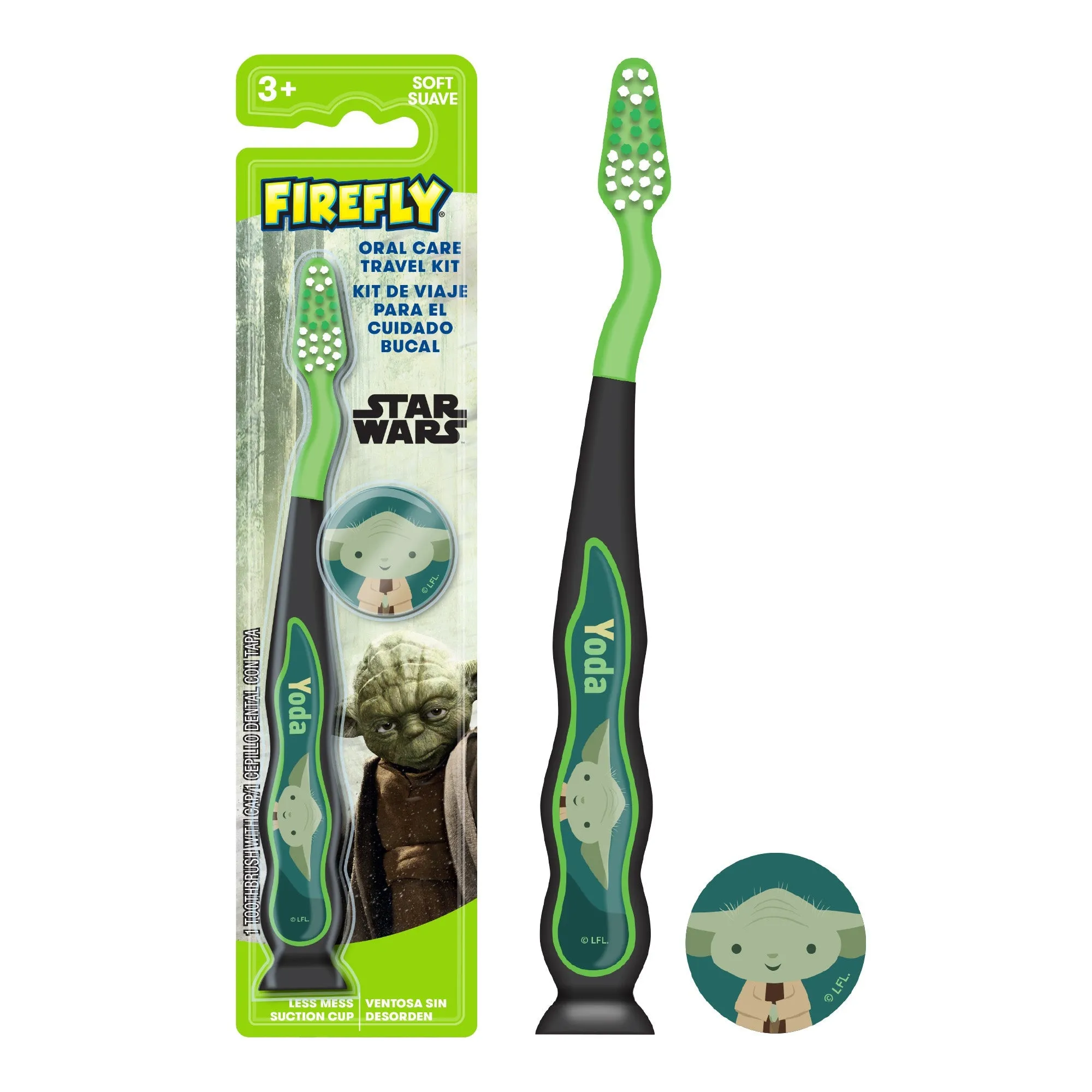 Firefly Kids Star Wars Travel Kit, Soft Bristled Toothbrush, Ages 3 , 1 Count (Character May Vary)