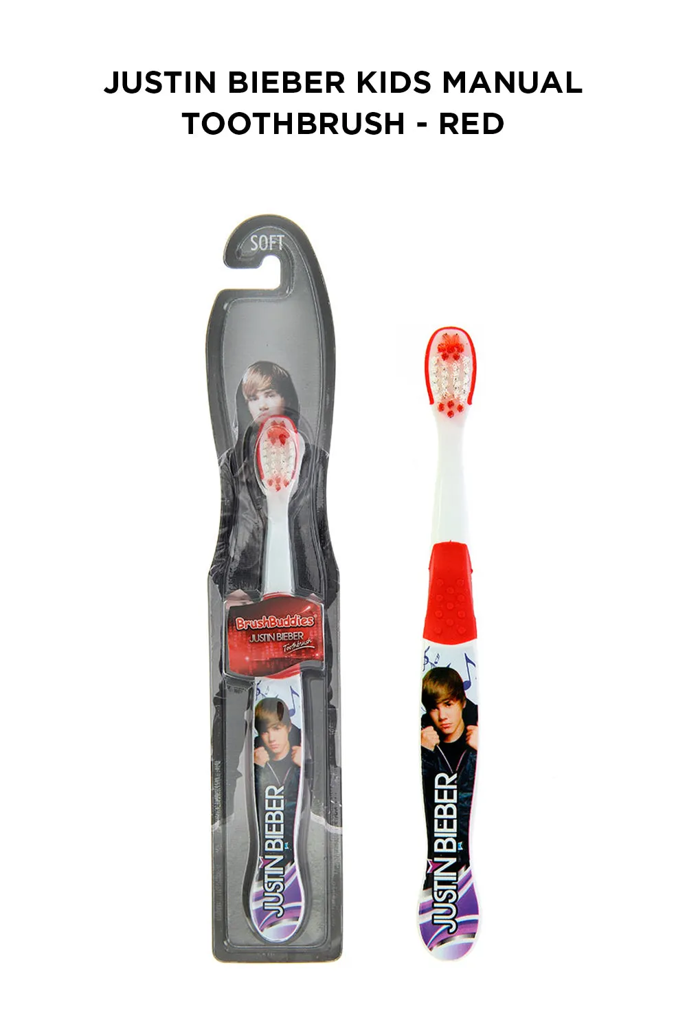 Justin Bieber Kids Red Manual Toothbrush