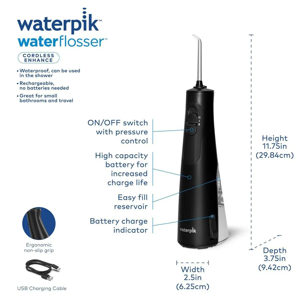 New - Waterpik Cordless Enhance Water Flosser