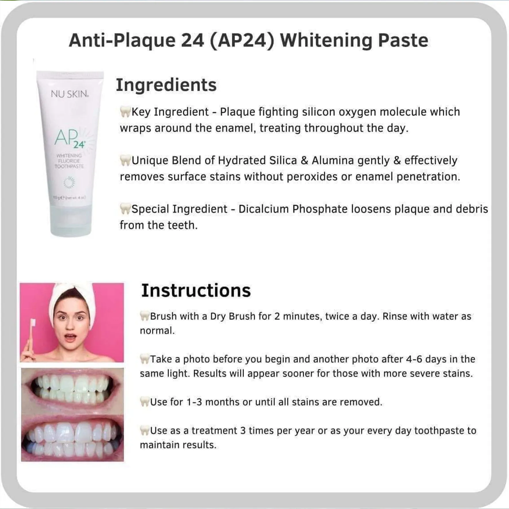 NU SKIN AP 24 Whitening Fluoride Toothpaste