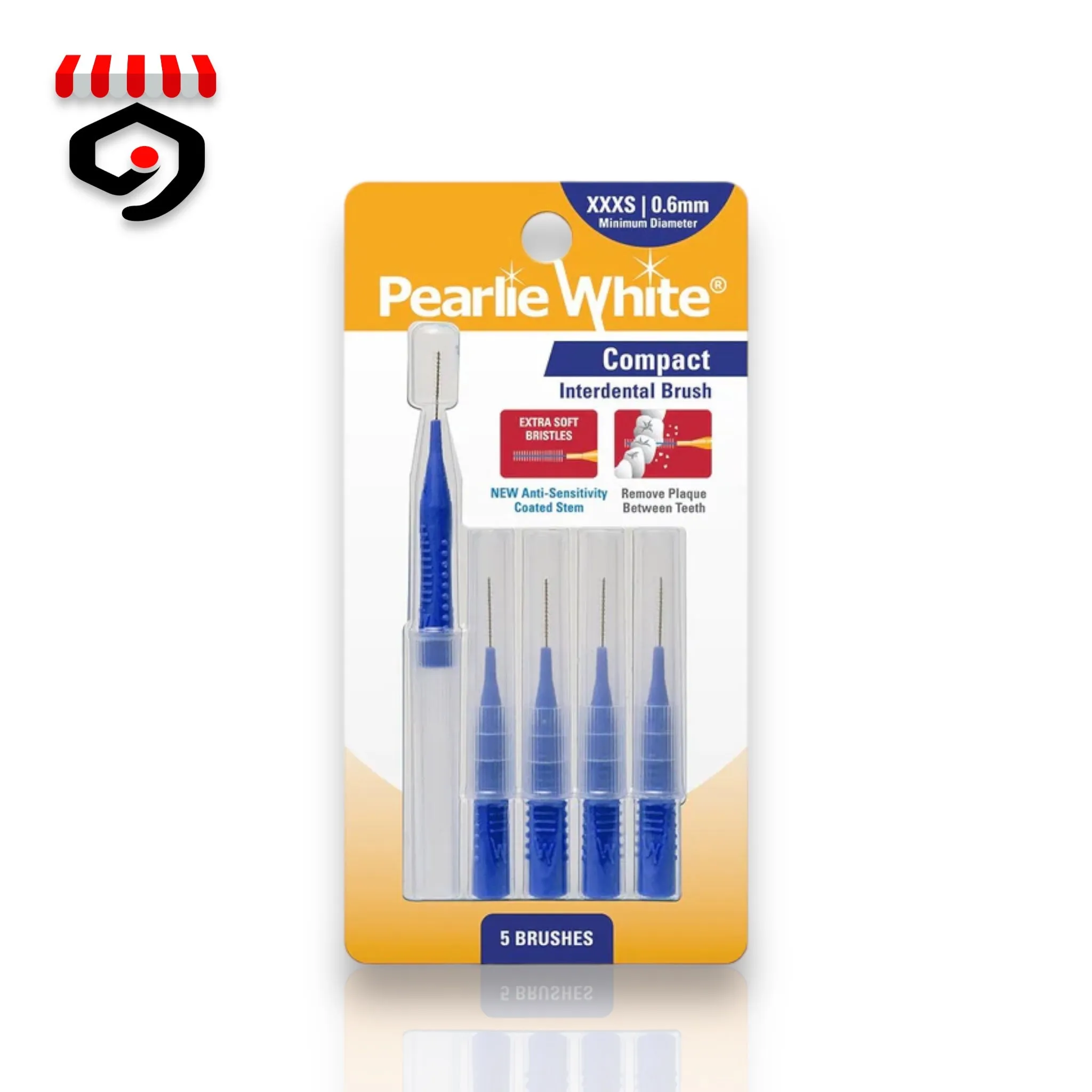 Pearlie White Compact Interdental Brush XXXS 0.6mm 5Brushes