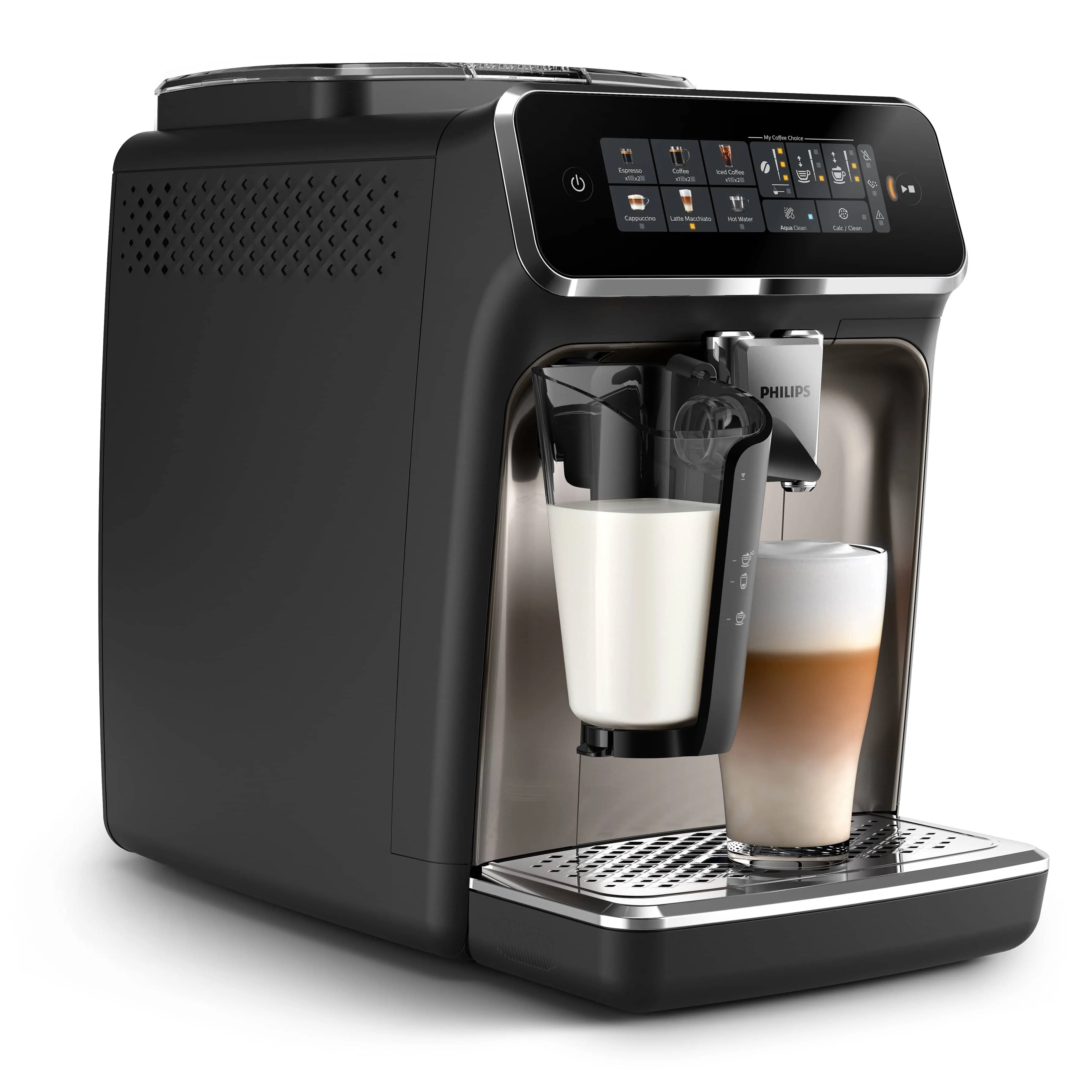 Philips 3300 Series Fully Automatic Espresso Machine w/ LatteGo & Iced Coffee - Black