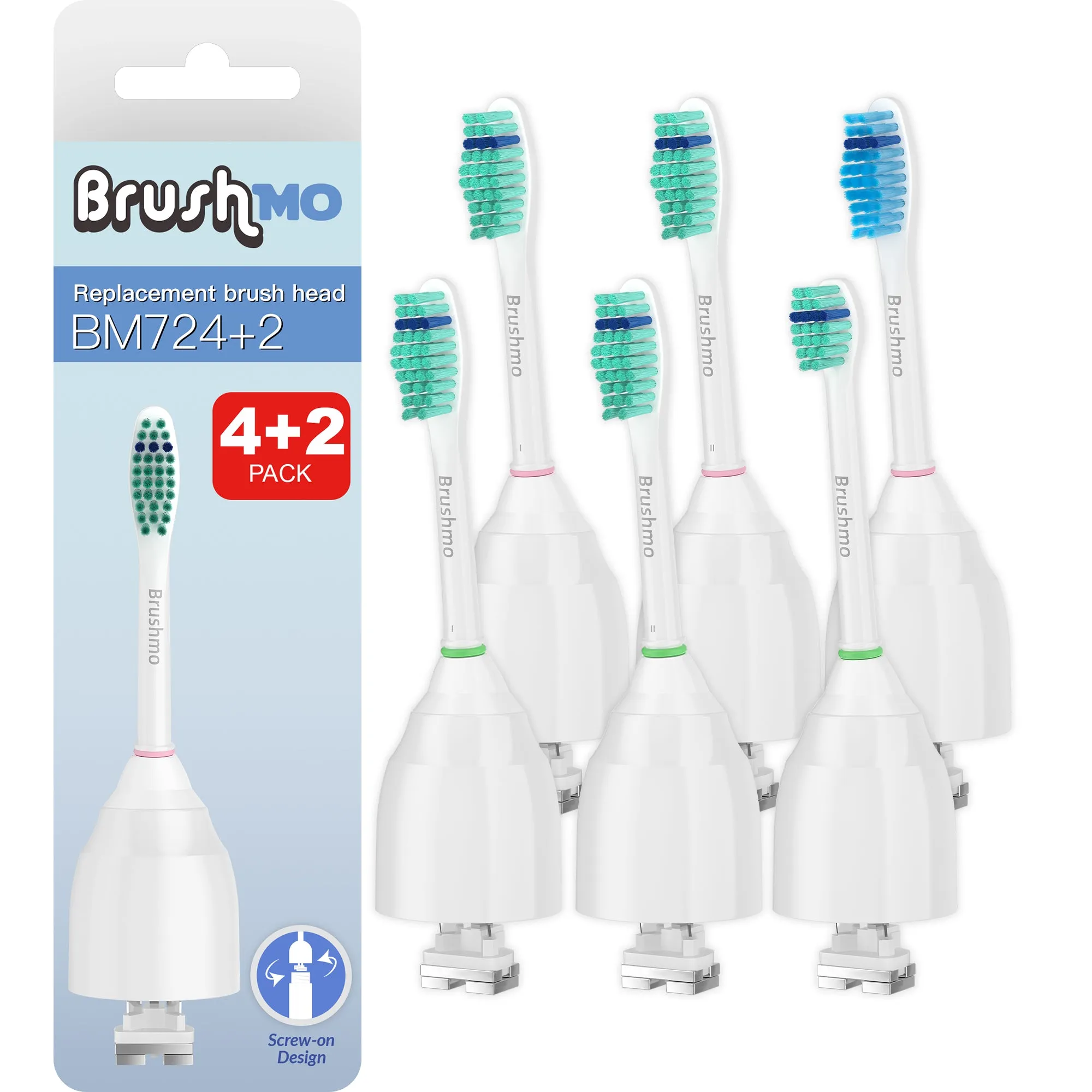 Replacement Toothbrush Heads for Philips Sonicare e-Series, 4 2 Pack(Compact, Standard, Sensitive)