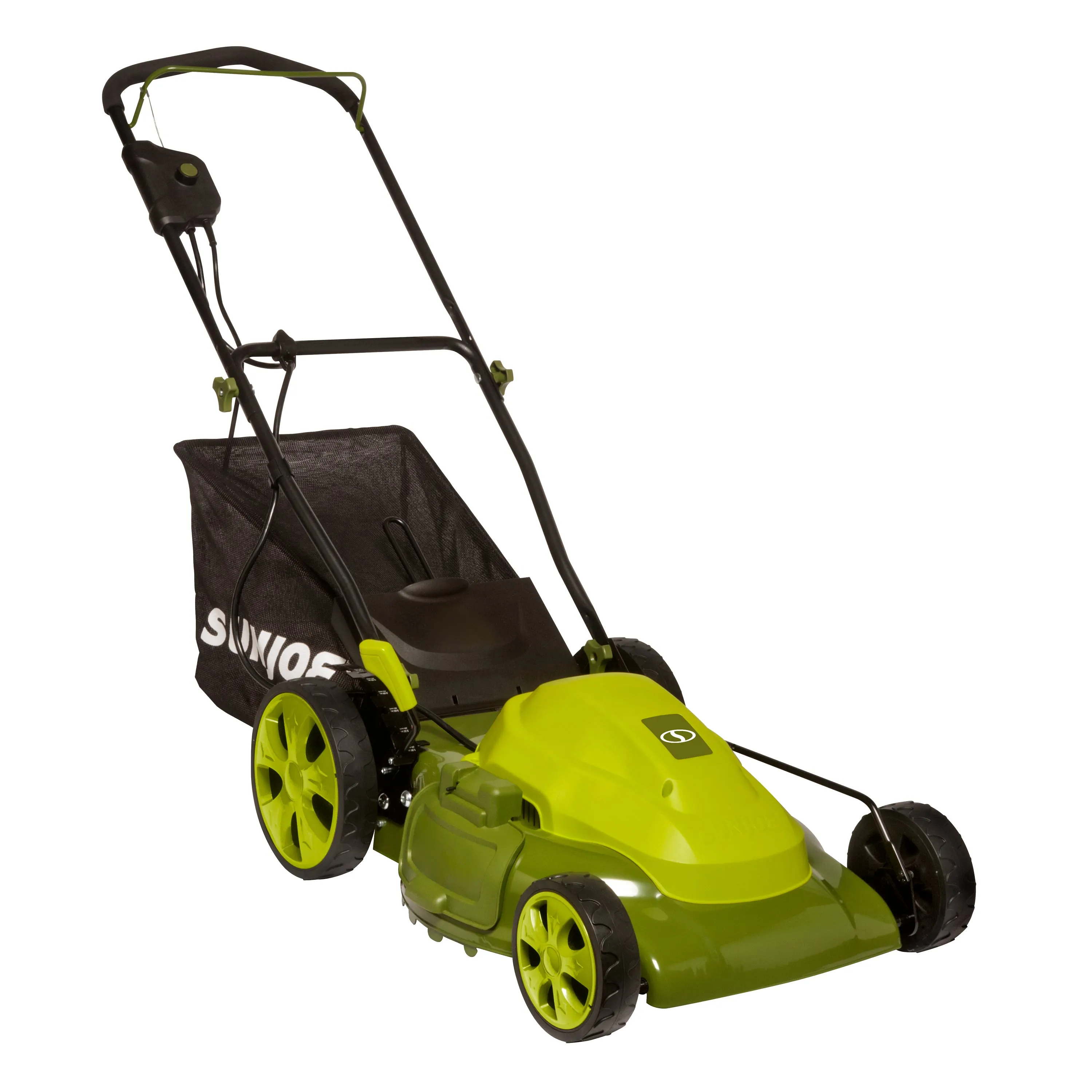 Sun Joe MJ408E Electric Lawn Mower | 20-inch | 12-Amp | 7-Position | 14.5-Gal Collection Bag | Mulching Plug