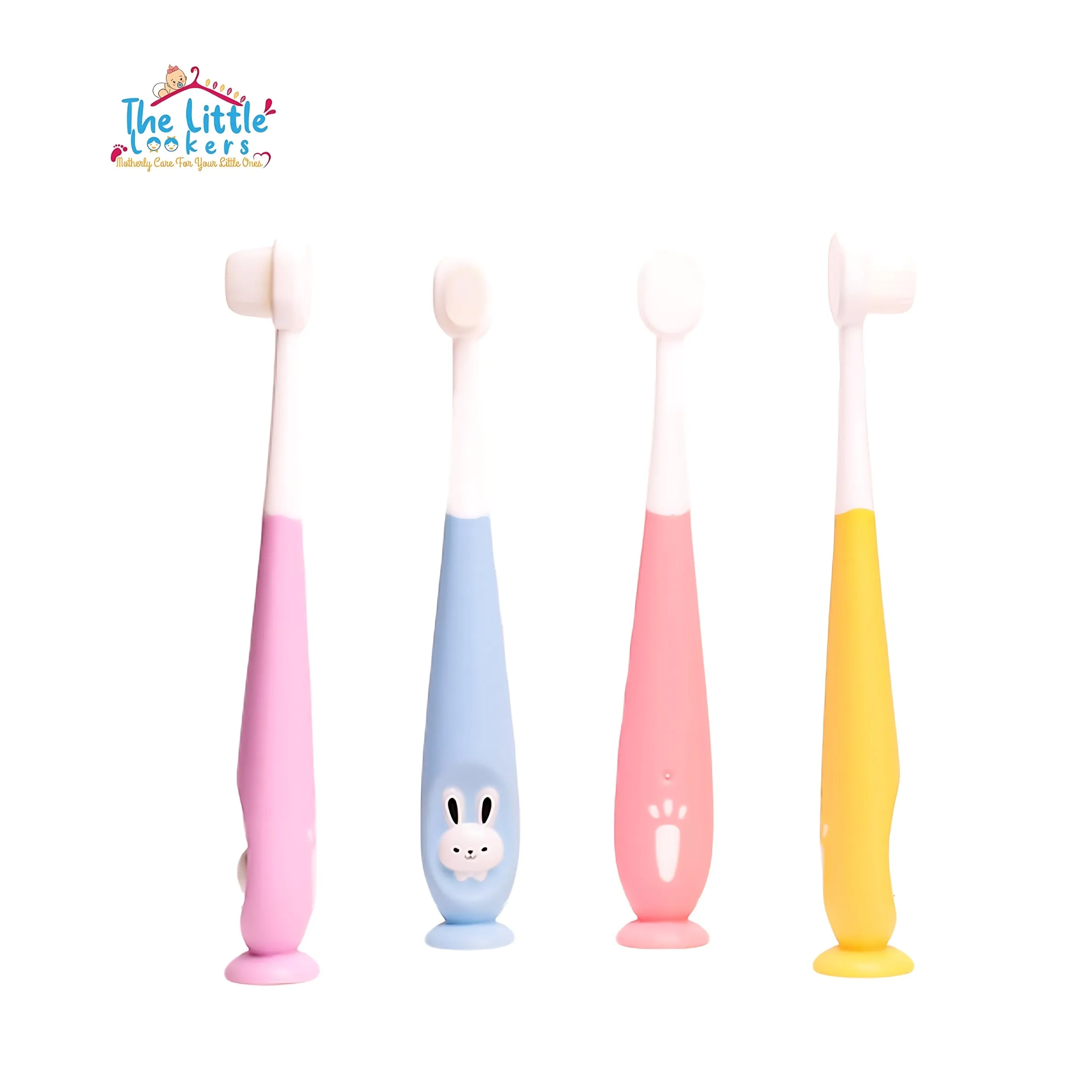 THE LITTLE LOOKERS Baby Toothbrush I Supersoft Bristles & Section Cup Base Tooth Brush for Kids/Babies/Toddlers - (Pack of 2)