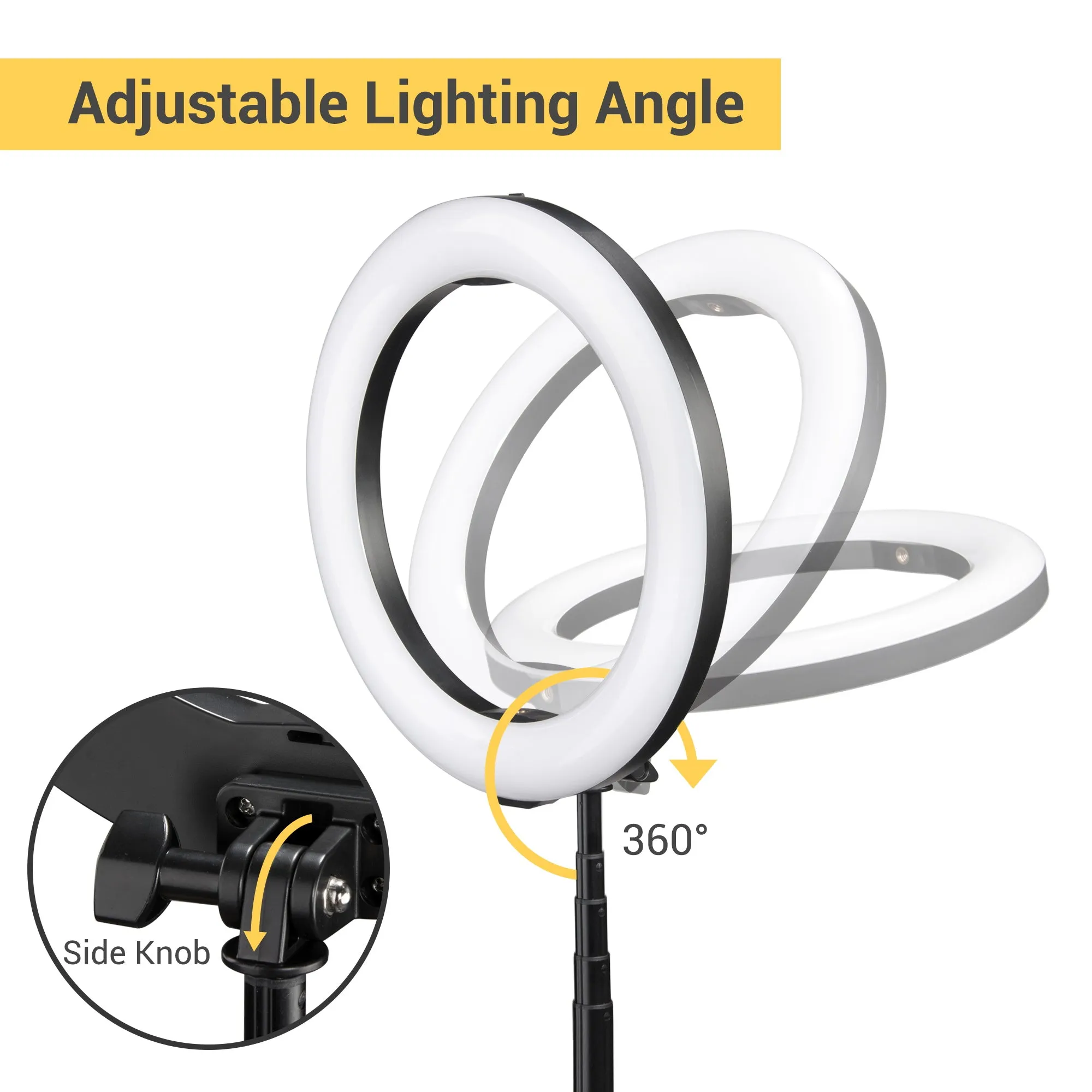 TheLAShop 10" Dimmable Ring Light Collapsible Stand for Travel