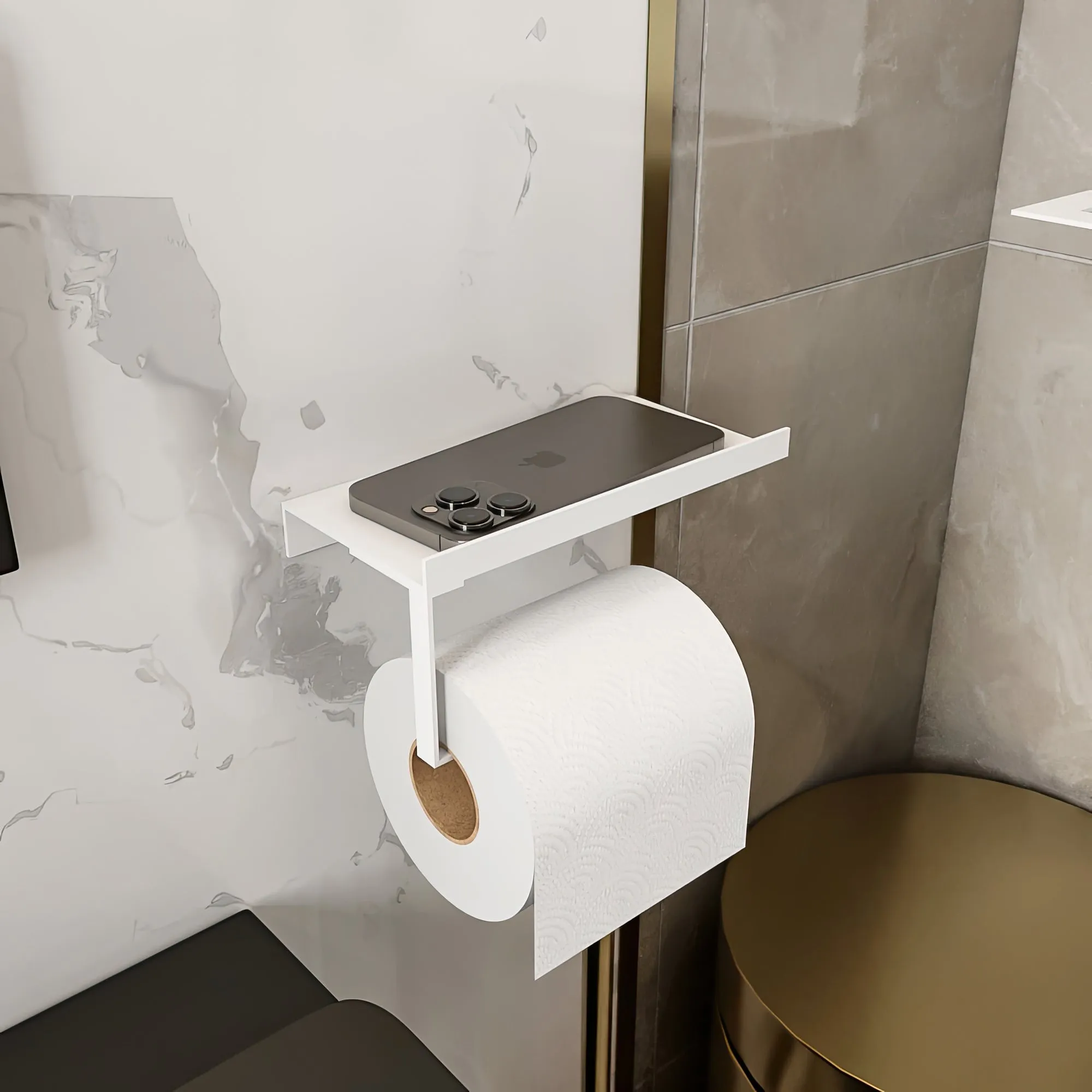 Toilet Paper And Mobile Phone Holder