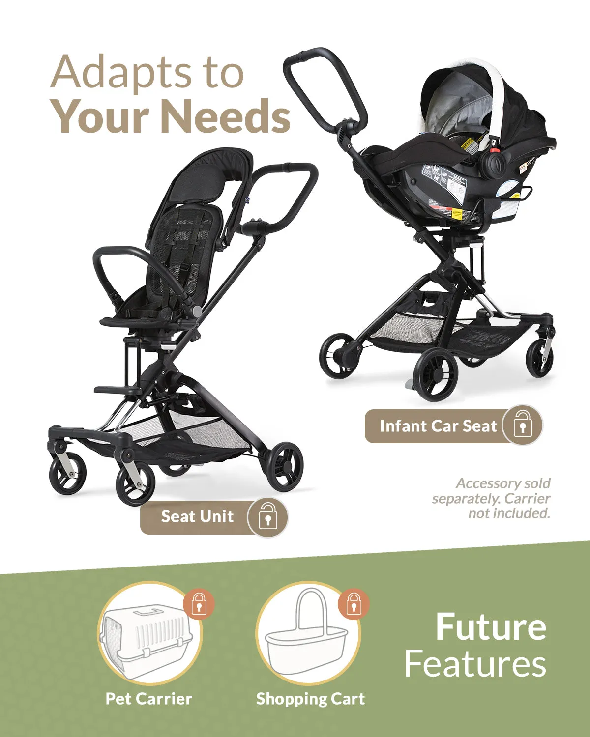 Unilove On The Go 2-in-1 Lightweight Stroller