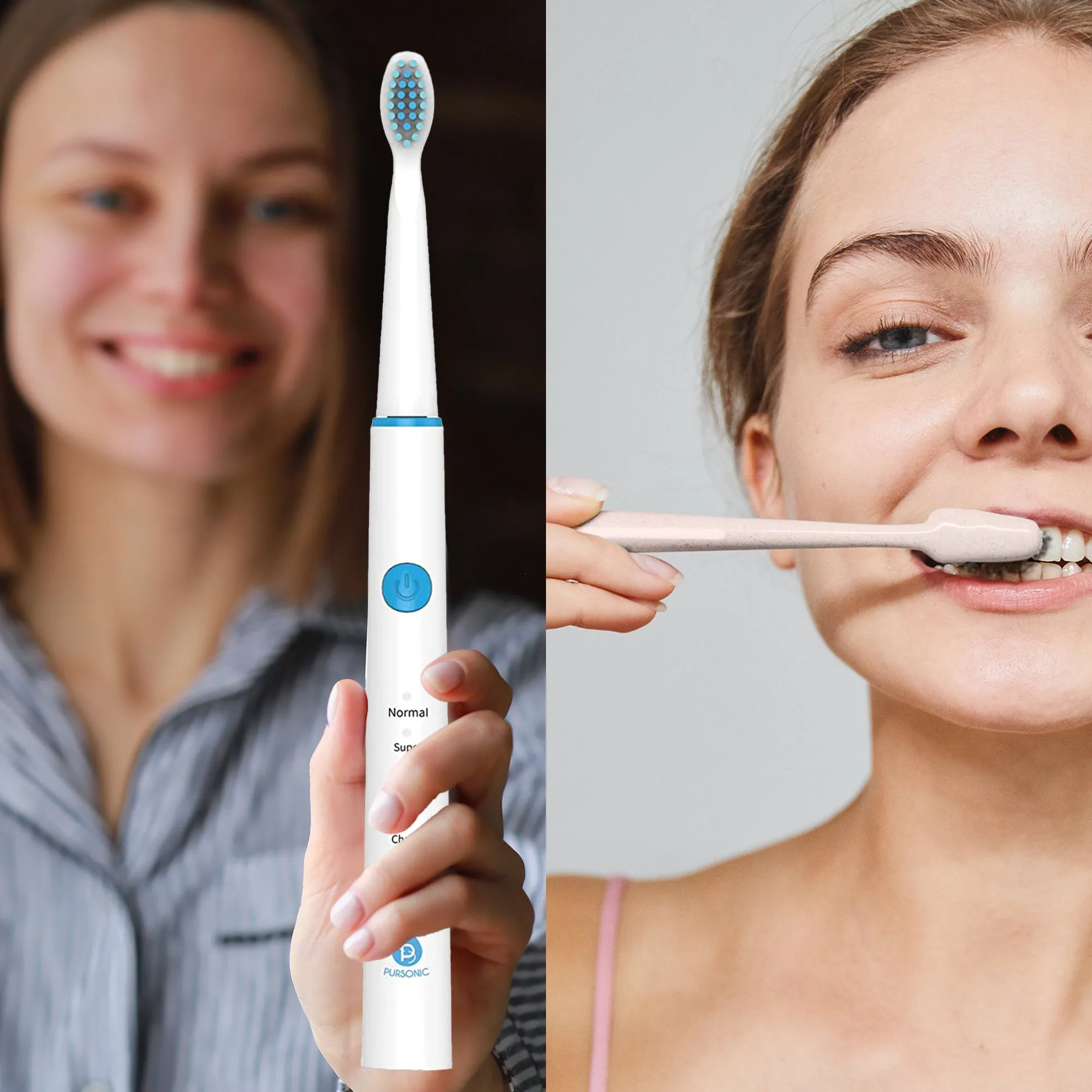 USB Rechargeable Rotary Toothbrush   Freebie Activated Coconut Charcoal Powder Natural Teeth Whitener