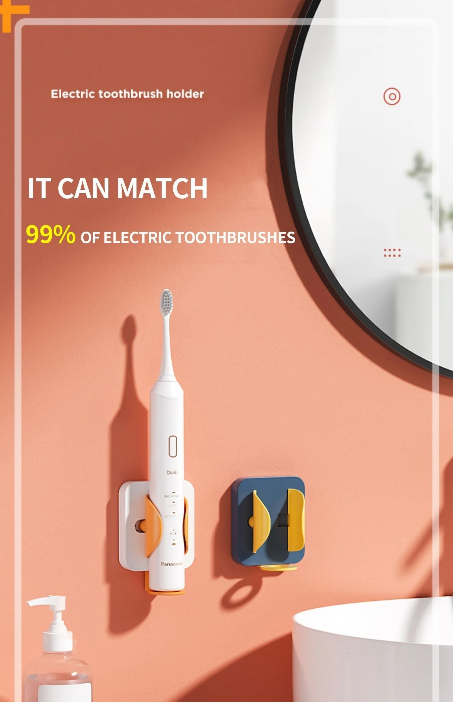 Wall Mounted Gravity Sensor Toothbrush Holder