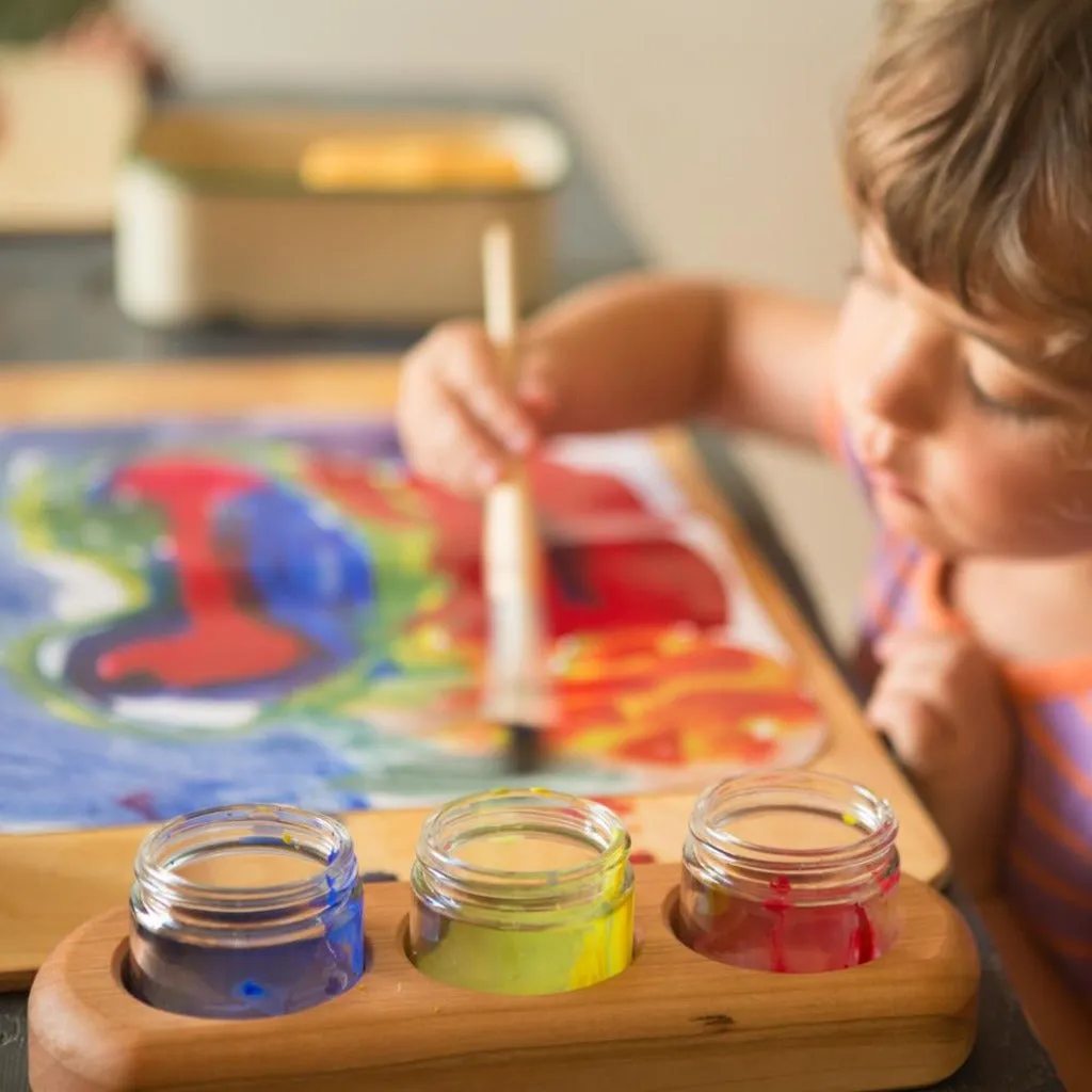 watercolor paint holder for 3 jars