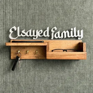 Wood Islamic Key Holder - Personalized Family Sign Wall Art Home Decor